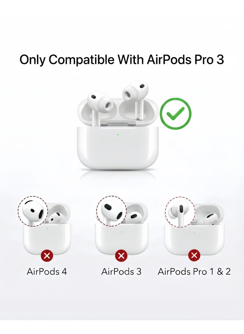 ARX AirPods Pro 3 Case with Secure Lock & Carabiner Clip, Rugged Shockproof Protective Cover (MagSafe Compatible, Front LED Visible) – White - Image 2