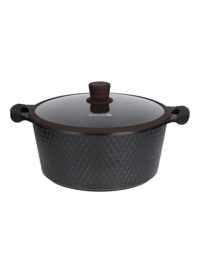 Royalford Die-Cast Cookware Set with Durable Granite Coating, RF10336 | 10 Pcs Cookware | Tempered Glass Lid | Heavy-Duty Bakelite Handles | Compatible with Multiple Hob Black - Image 4