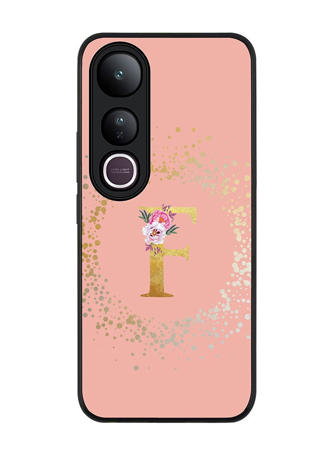Stylizedd For vivo V50 Lite Case,Slim fit Camera Protection, Shockproof Thin Phone cover  - Custom Monogram Floral - F  (Rose Pink )