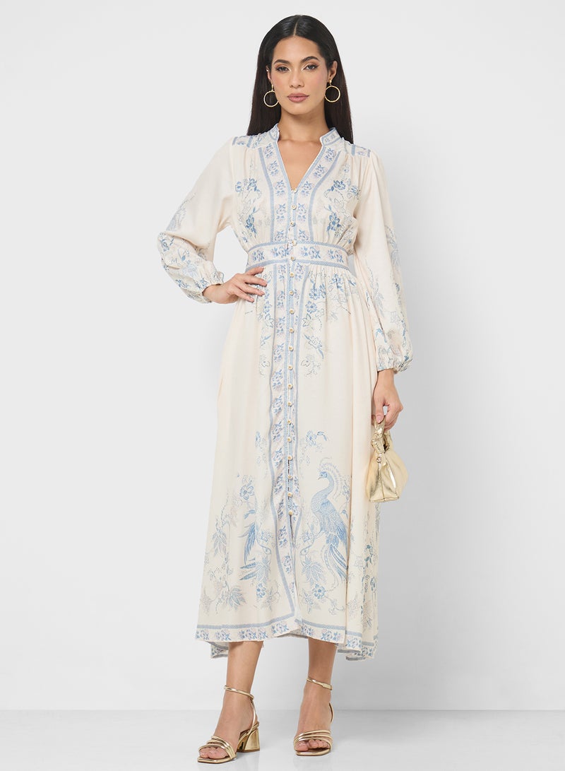 Khizana Abstract Print Dress - Image 1