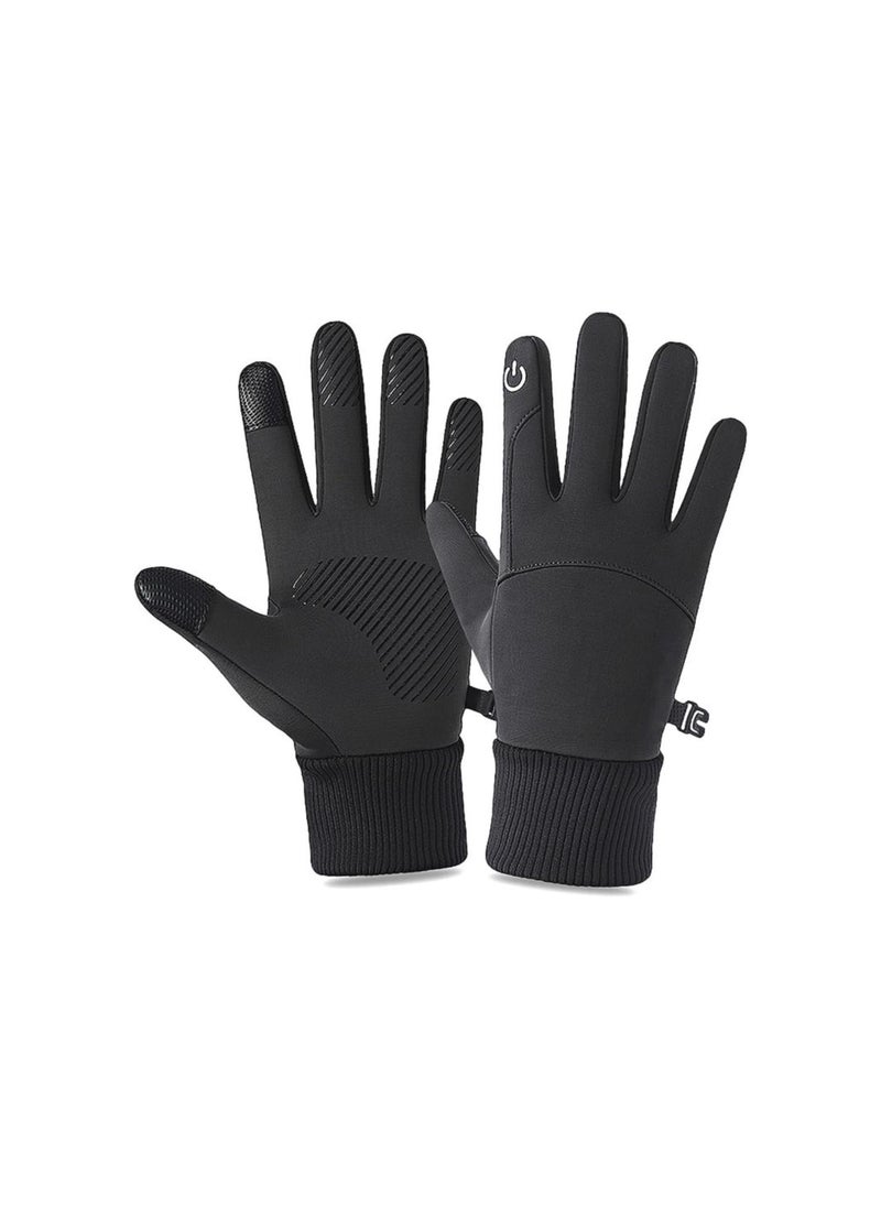 Generic - Skiing Fleece Gloves, Black Waterproof Winter Fleece Gloves Unisex for Camping - Image 1