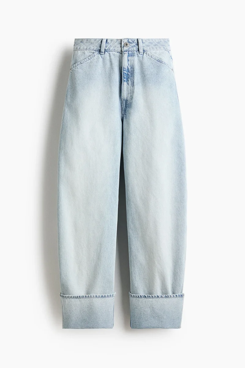 H&M  Barrel Leg Regular Waist Jeans for Women | Best Price UAE