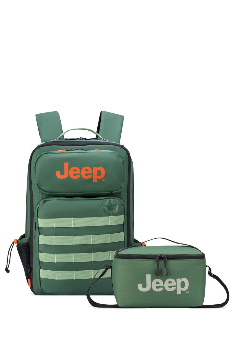 جيب حقيبة ظهر تكتيكية مبطنة للابتوب من جيب (JEEP) مقاومة للماء، مقاس 15.6 بوصة - باللون الأخضر، مع حقيبة غداء مجانية - نمط الجيش (أخضر) (طقم من قطعتين) - Image 1