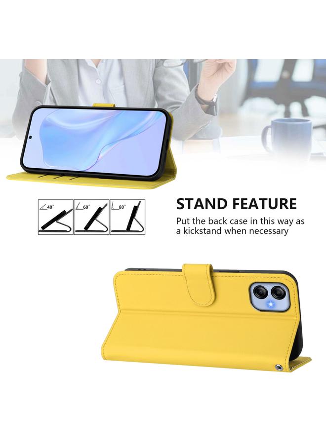 S-TOP Case For Samsung Galaxy A04e / F04 / M04 4G Skin Feel Solid Color Leather Phone Case with Lanyard - Image 3