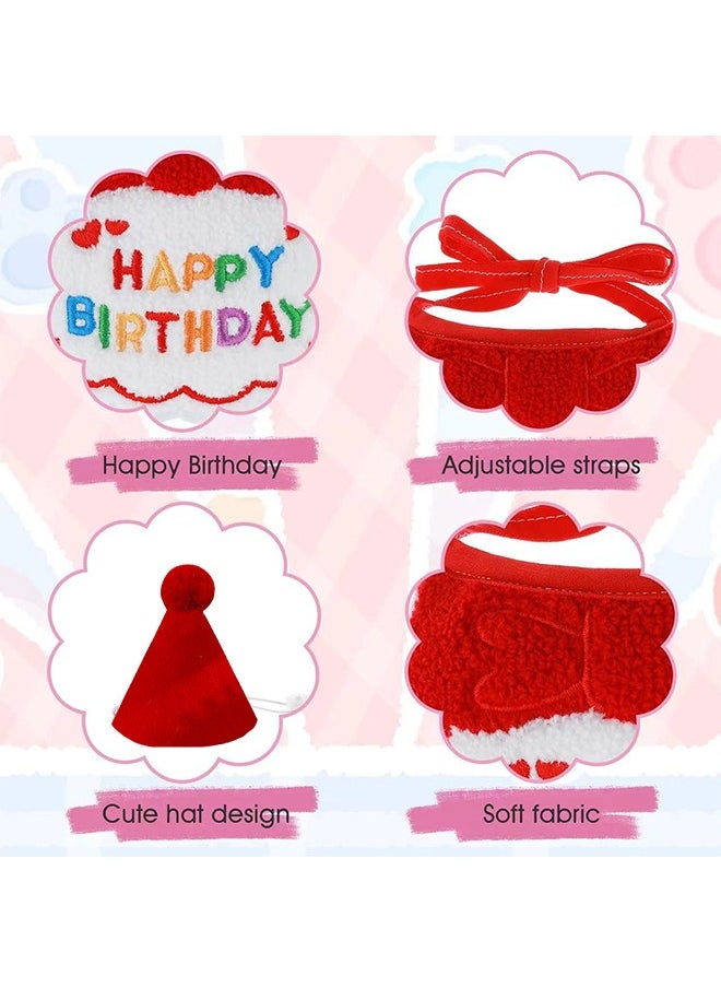 Generic 2 PCS Pet Dog Cat Birthday Hat Scarf Set, Pet Costumes Headwear Accessories, Pet Birthday Party Supplies,Suitable for Girls Boys Pet Cat Dog (Red)  - Image 3