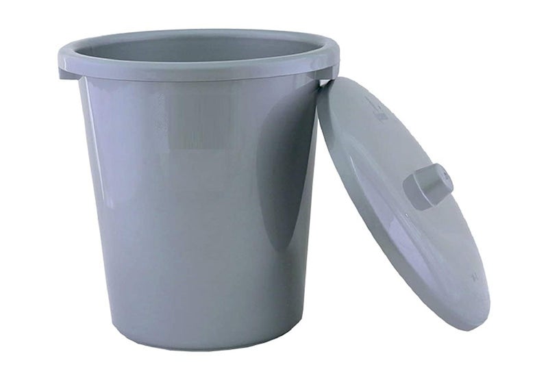 AIR O MATIC AIR O MATIC 10 liter Plastic unbreakable garbage bucket Silver  - Image 1