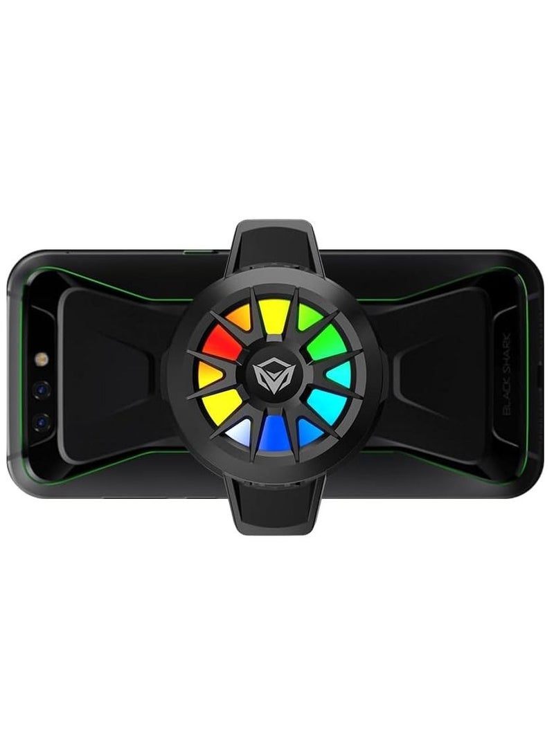 Meetion Mobile Phone Cooling Back Clip CP100 Semiconductor Refrigeration Bracket Rapid Cooling Supper Slint RGB Light Design (Black) - Image 1
