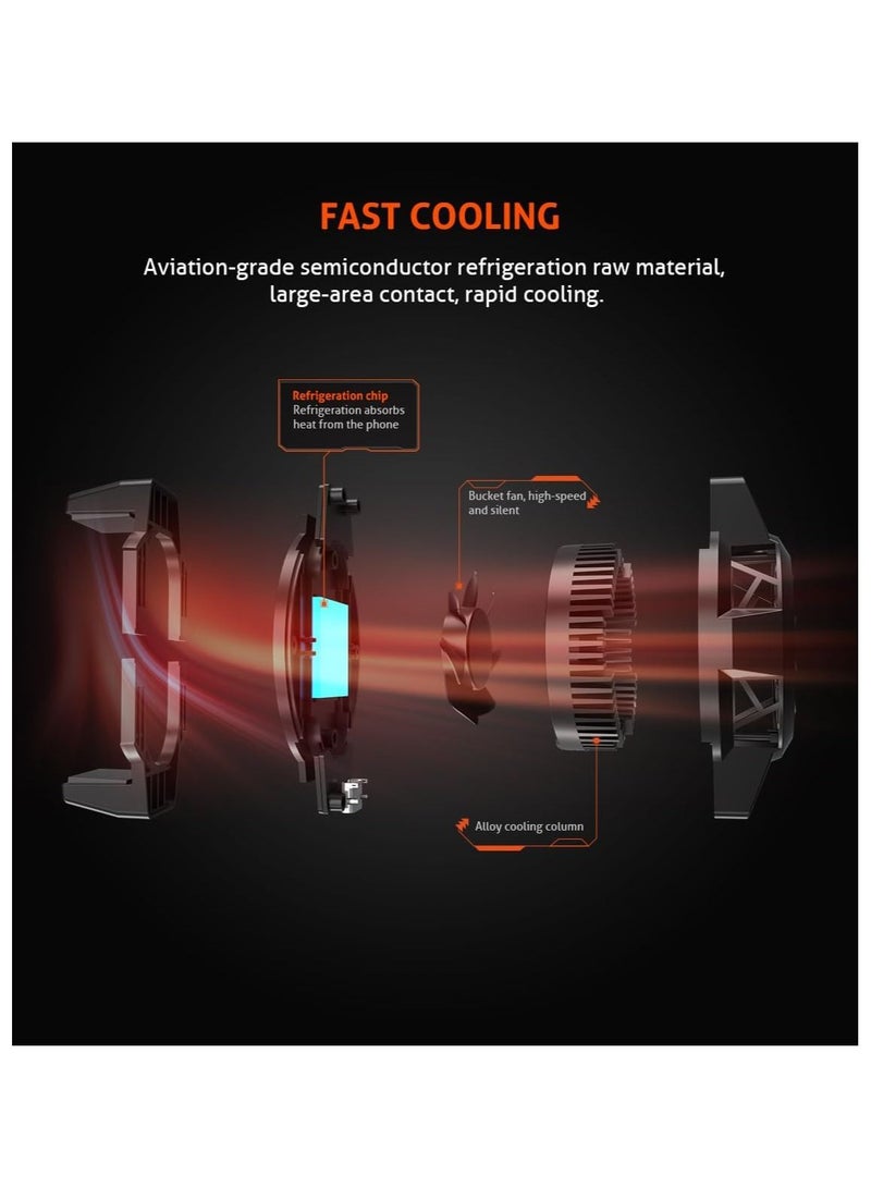 Meetion Mobile Phone Cooling Back Clip CP100 Semiconductor Refrigeration Bracket Rapid Cooling Supper Slint RGB Light Design (Black) - Image 3
