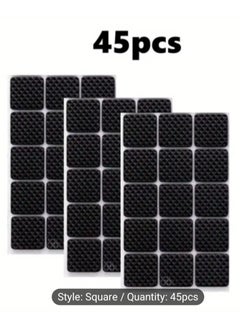 LDQ 45 PCS Black Non-Slip Foot Pads, Square Black PVC Sticky Bubble, Sponge Tape, Furniture Table Chair-Non-Slip Pads  - Image 1