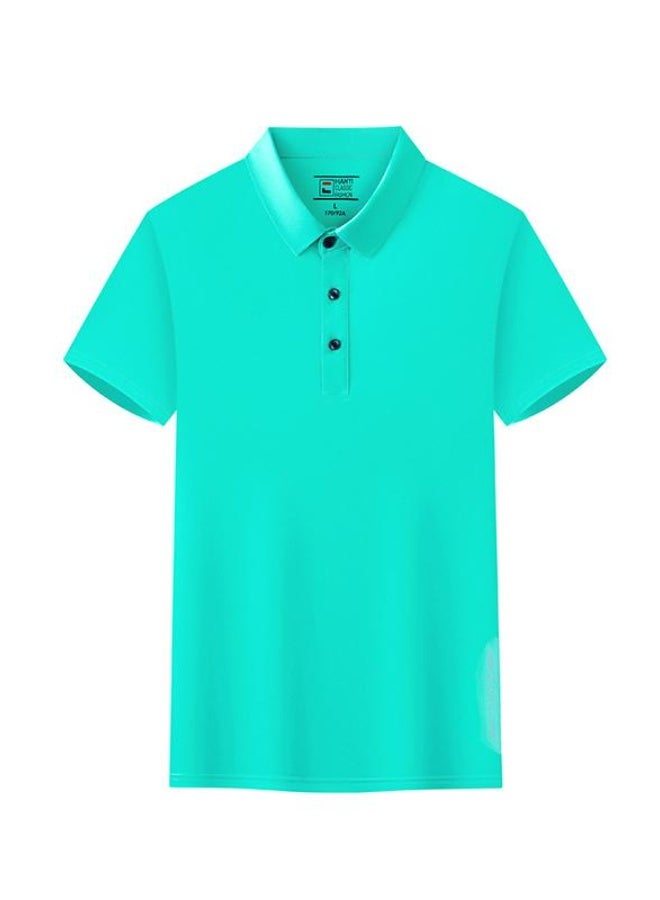 Ice Silk Fiber Polo Shirt Printed Quick Dry Breathable Workwear Summer Culture Shirt  Men's Fashion Clothing - Image 1