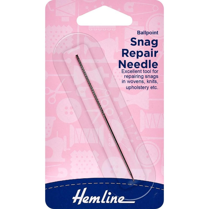 Hemline H247  Snag Repair Needle with Sticky Shank  Ballpoint End 8cm by Hemline Haberdashery