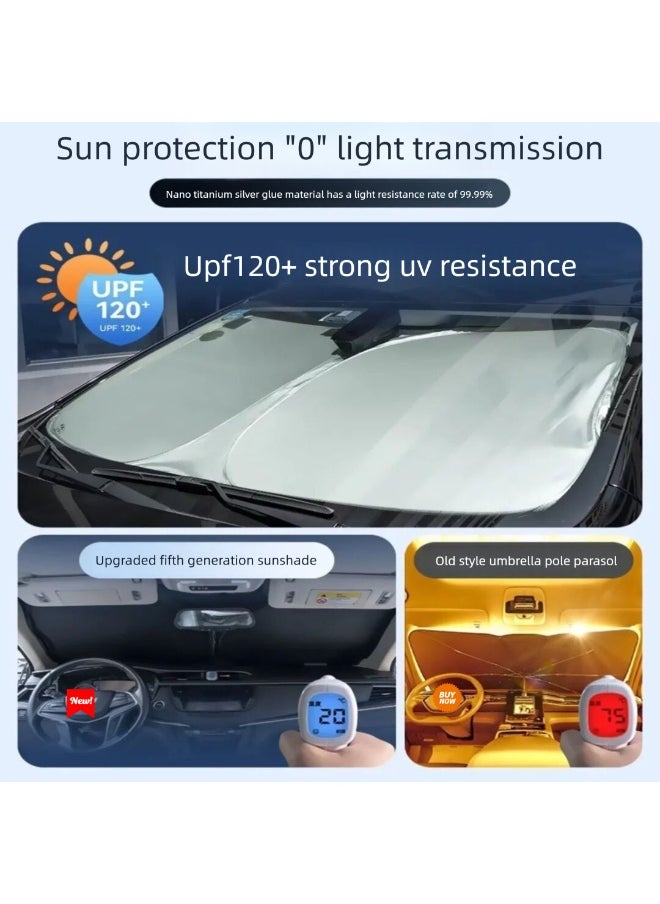 Multilayer Car Windshield Sunshade, Universal Fit Heat-Insulating UV-Blocking Shade