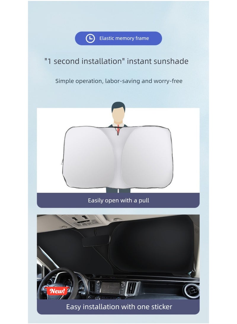 Multilayer Car Windshield Sunshade, Universal Fit Heat-Insulating UV-Blocking Shade