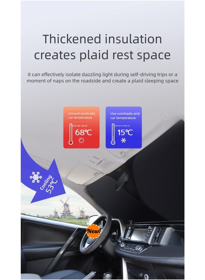 Multilayer Car Windshield Sunshade, Universal Fit Heat-Insulating UV-Blocking Shade