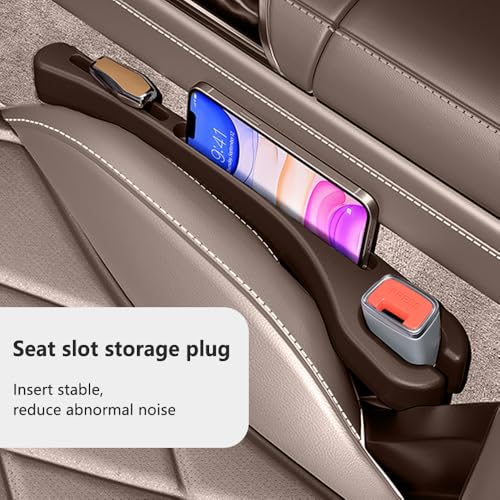 KIFIDAN 2PCS Seat Gap Filler Organizer With Phone Holder - Multifunctional Side Seat Filler Prevents Things Dropping for Cars, SUVs (Brown) - Image 3
