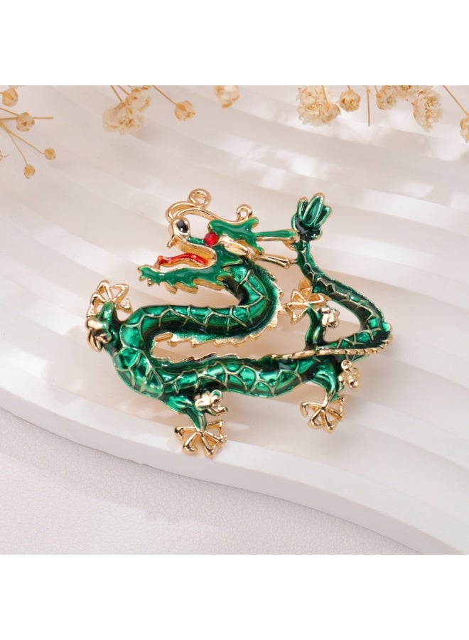 Mark Fairwhale Retro Drip Oil Cartoon Flying Dragon Style High End Niche Men's Brooch 