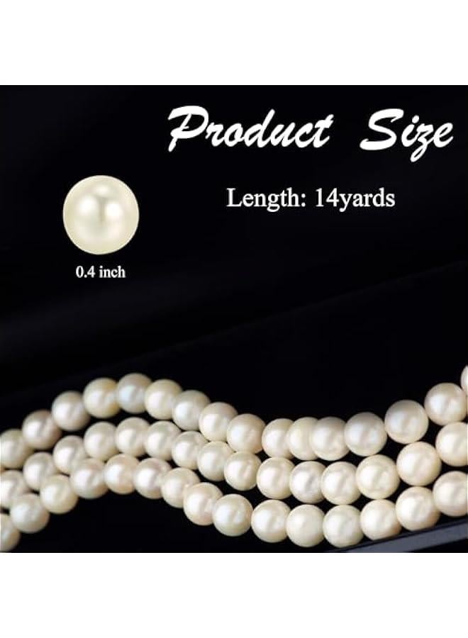 Arabest Craft String Pearls 10MM Beads Garland, 14 Yards  Garland Faux Pearl Beads String Roll Bulk for DIY Craft, Wedding, Party,  Tree Decoration - Image 2