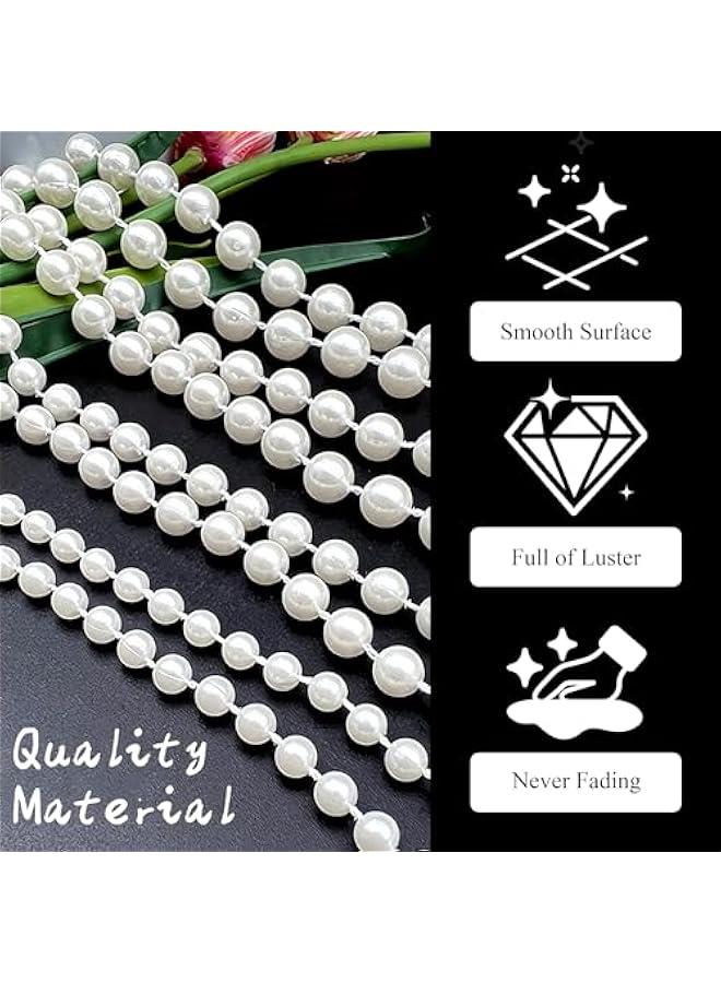 Arabest Craft String Pearls 10MM Beads Garland, 14 Yards  Garland Faux Pearl Beads String Roll Bulk for DIY Craft, Wedding, Party,  Tree Decoration - Image 3