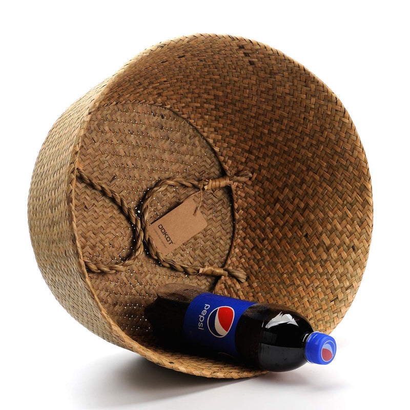 DOKOT Large Woven Seagrass Belly Basket for Plant, Grocery, Picnic, 12" Diameter x 14" Height - Image 5