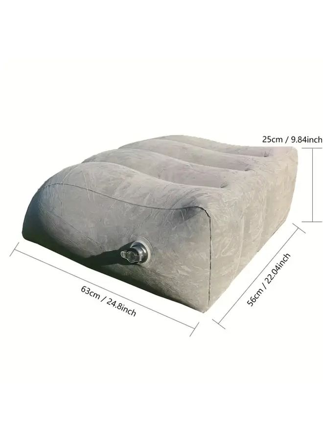 Gray Inflatable Leg Elevation Pillow Soft Wedge for Swelling Ergonomic Carry - Image 3