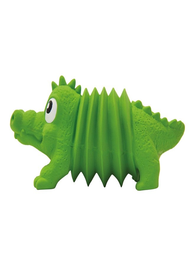 Outward Hound Accordionz Latex Rubber Squeaking Toy - Squeaky and Grunting Dog Toy, Alligator - Image 1