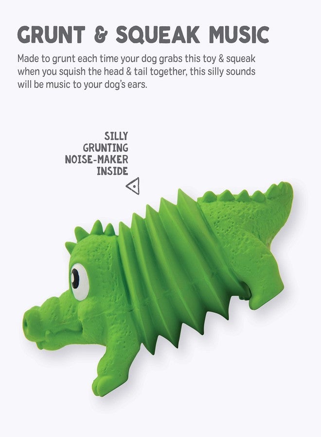Outward Hound Accordionz Latex Rubber Squeaking Toy - Squeaky and Grunting Dog Toy, Alligator - Image 3