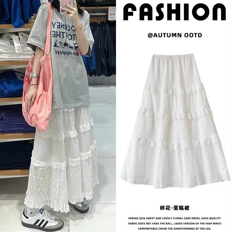 2024 Spring Summer White Fairy Cake Skirt White-[regular]-[Lined]] - Image 2