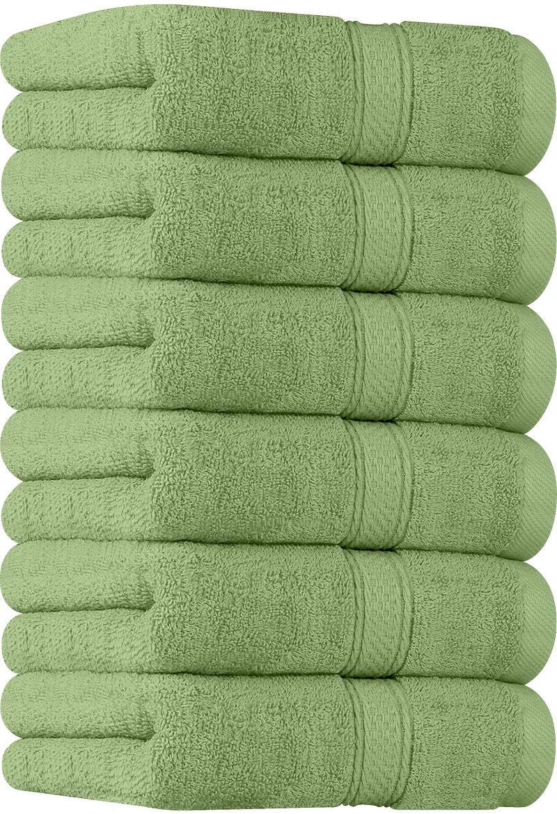 Utopia Towels 6 Pack Premium Hand Towels Set, 16 by 28 inches, 100% Ring Spun Cotton, Ultra Soft and Highly Absorbent 600GSM Towels for Bathroom, Gym, Shower, Hotel, and Spa, Sage Green - Image 1
