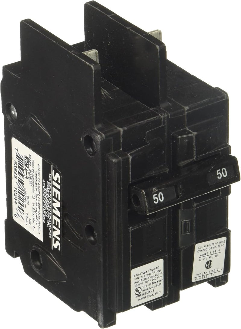 SIEMENS SIEMENS BQ2B050 50Amp Double Pole 120240Volt 10KAIC Lug Out Breaker COLOR 