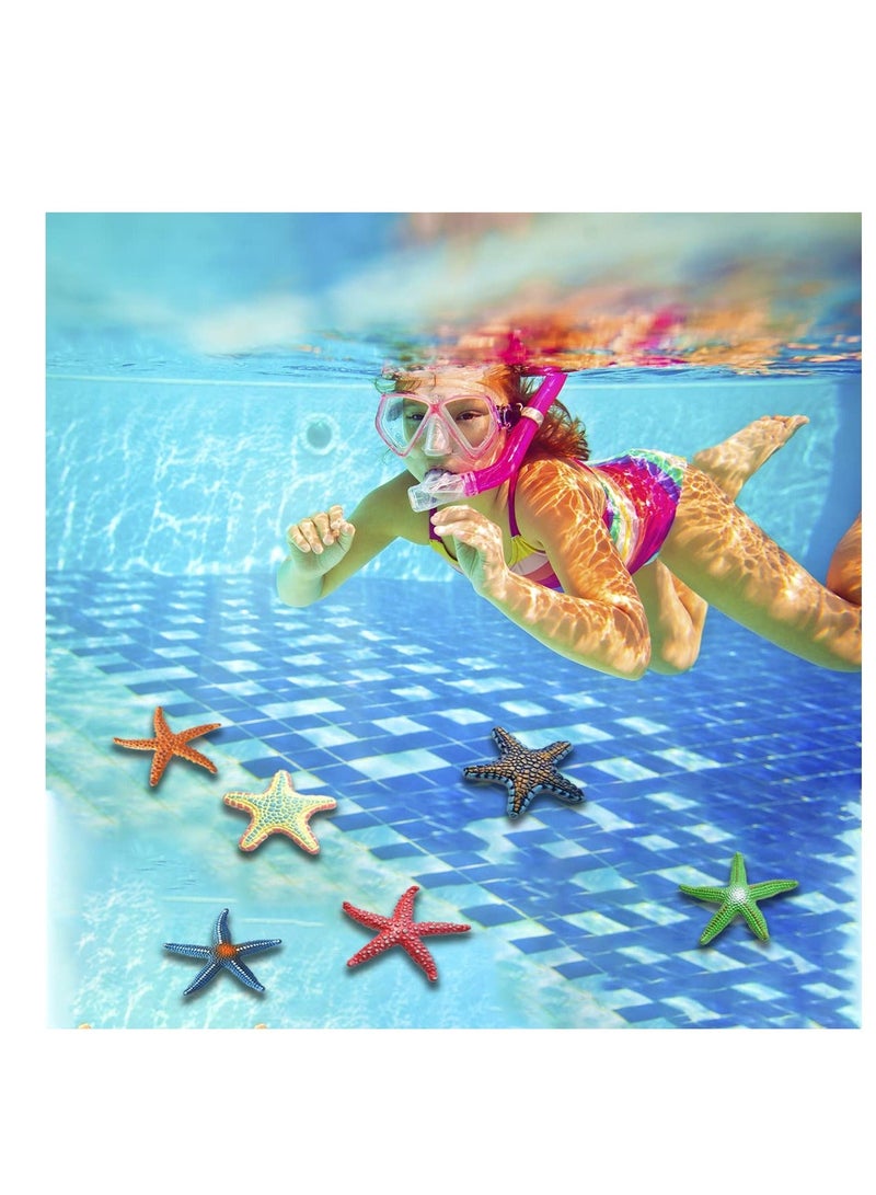 نيبمينينت 8 Pcs Diving Starfish Pool Toy Colorful Big Set Summer Swimming Toys Dive Throw Underwater - Image 2