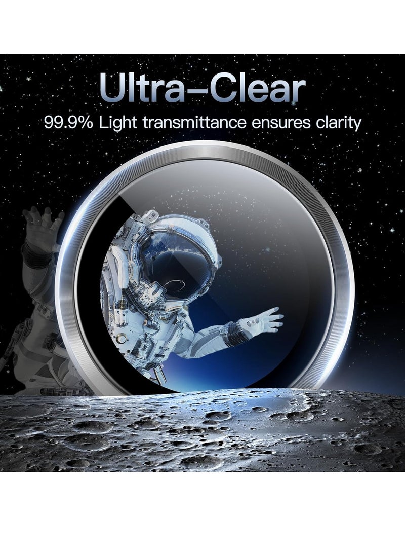 Camera Lens Protector for iPhone 15 Pro 6.1-Inch and iPhone 15 Pro Max 6.7-Inch, 9H Tempered Glass Metal Individual Ring Cover, HD Clear, 3-Pack (White) - Image 5