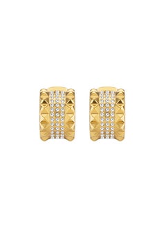 Barrel Earring for Women Gold Plating with crystals