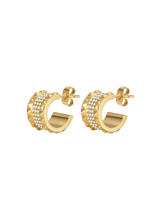 بوليس Barrel Earring for Women Gold Plating with crystals