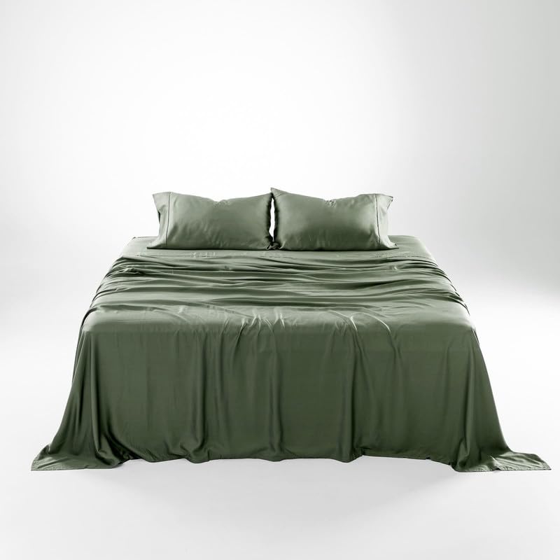 Olive + Crate Eucalyptus Cooling Pillowcase and Sheet Sets California King Size | 100% Certified Tencel Fiber | Better Than Viscose from Bamboo | Deep Pocket Bedding |Moss - Image 4