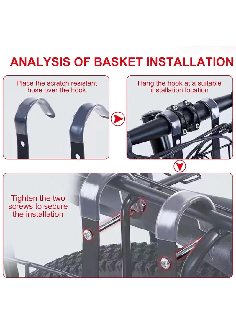 DUNISO Folding Bike Basket, Rust&Water Proof Universal Bike Basket with Handles，Detachable Hanging Storage Basket，Resistant and Sturdy，Easy Installatio，Suitable for Bike Front Handlebar, Rear Seat，Black - Image 3