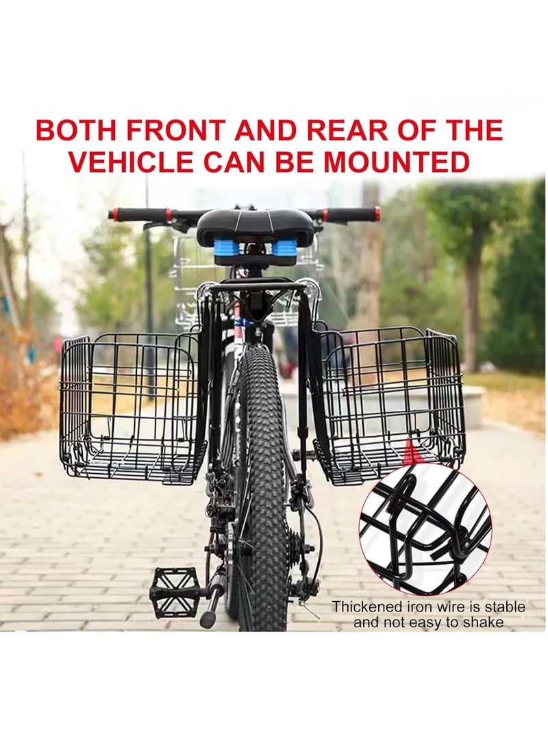 DUNISO Folding Bike Basket, Rust&Water Proof Universal Bike Basket with Handles，Detachable Hanging Storage Basket，Resistant and Sturdy，Easy Installatio，Suitable for Bike Front Handlebar, Rear Seat，Black - Image 5