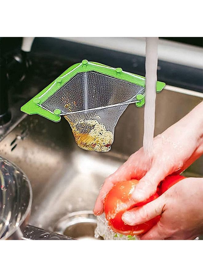 Kitchen Sink Strainer Sink Food Catcher Corner Sink Strainer Basket With 100 Net Bags And Double-Sided Tape For Kitchen Food Waste Leftover - Image 3