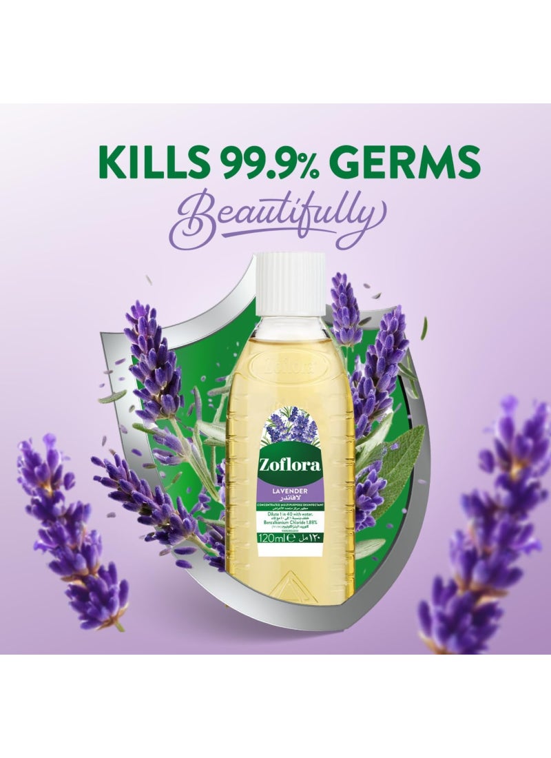 Zoflora Concentrated Disinfectant, Lavender 120ml - Multi-Purpose Cleaner for Floors, Kitchens, and Bathrooms - Image 2