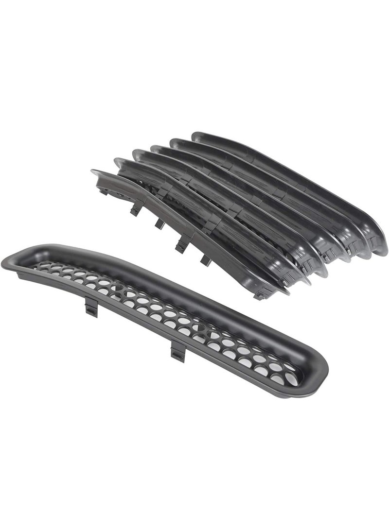 Generic Grill Mesh Inserts Front Grille Guard Cover Clip-in Matte Black for 07-17Jeep Wrangler TJ & Unlimited/Black/7pcs - Image 5