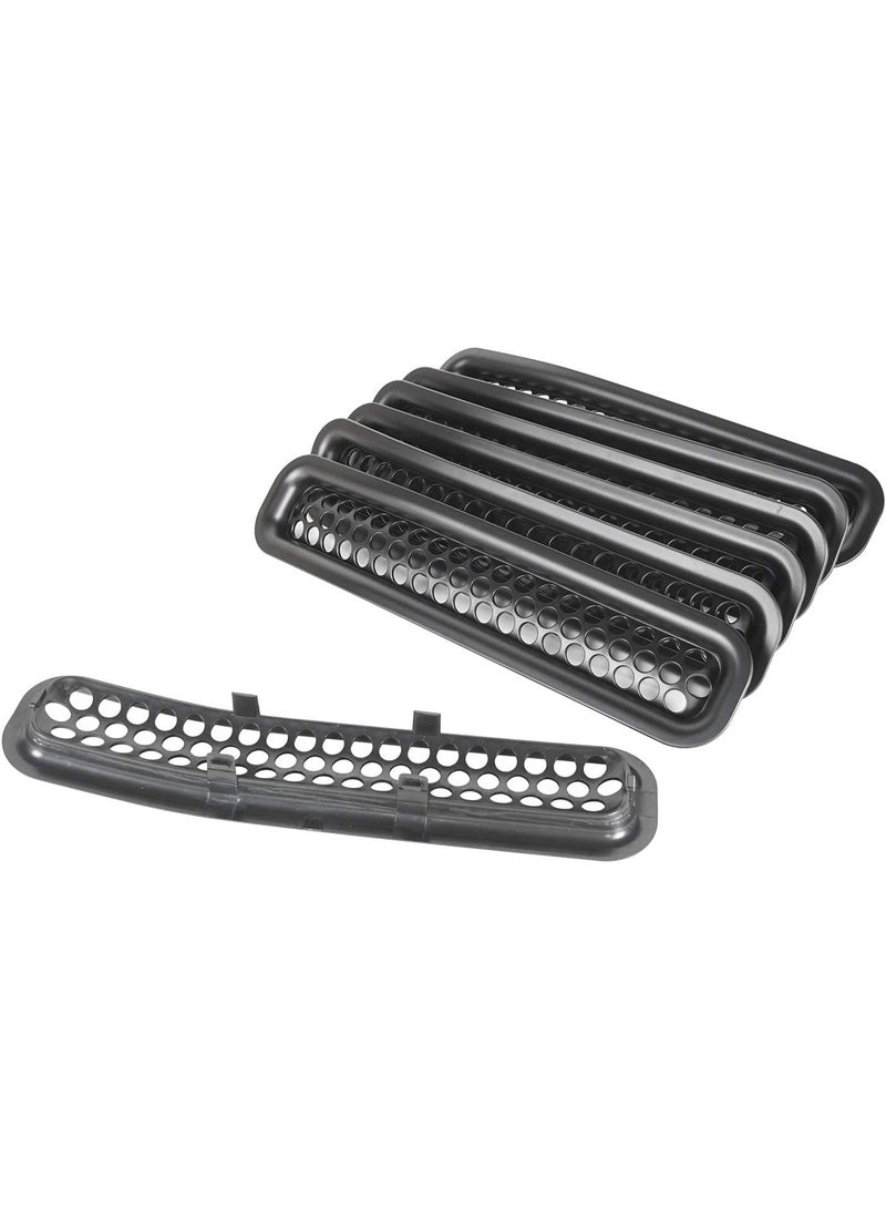 Generic Grill Mesh Inserts Front Grille Guard Cover Clip-in Matte Black for 07-17Jeep Wrangler TJ & Unlimited/Black/7pcs - Image 3