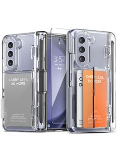 VRS Design Terra Guard Modern GO Pen Edition Samsung Galaxy Z Fold 5 Case Cover with [S-Pen Compartment in Hinge Protection] & [2 Card Holder] & Front Screen Protector - Clear (S-Pen NOT Included)  - Image 1