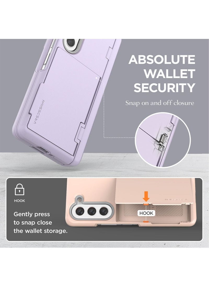 VRS Design - Terra Guard Modern GO Pen Edition Samsung Galaxy Z Fold 5 Case Cover with [S-Pen Compartment in Hinge Protection] & [2 Card Holder] & Front Screen Protector - Clear (S-Pen NOT Included) - Image 1