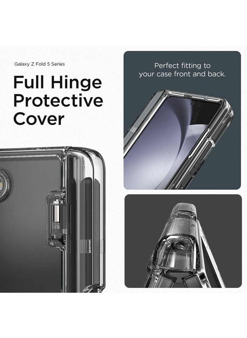 VRS Design - Terra Guard Modern GO Pen Edition Samsung Galaxy Z Fold 5 Case Cover with [S-Pen Compartment in Hinge Protection] & [2 Card Holder] & Front Screen Protector - Clear (S-Pen NOT Included) - Image 1