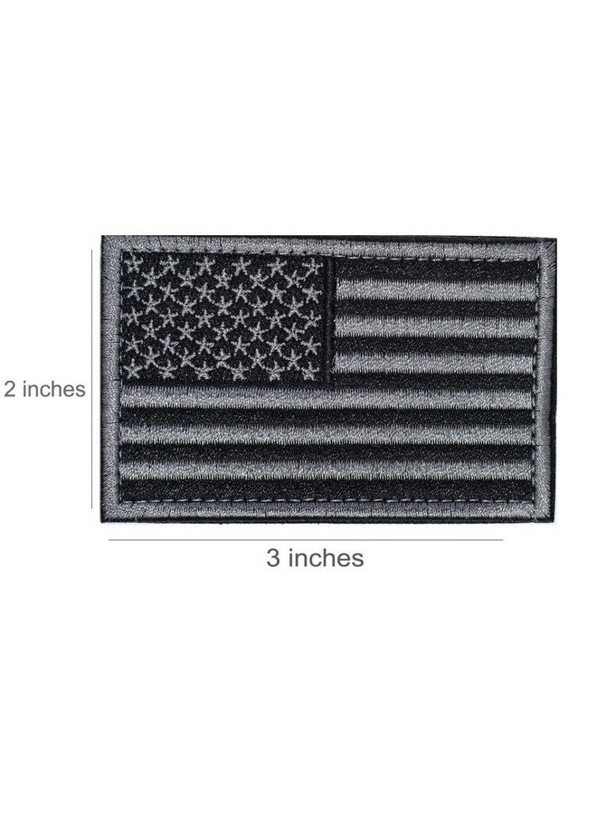 Prohouse 2 Pieces Tactical Usa Flag Patch -Black & Gray- American Flag Us United States Of America Military Uniform Emblem Patches (2 Packs) - Image 2