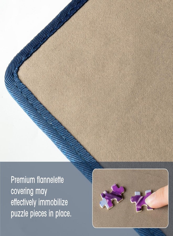 Tektalk Foldable Jigsaw Puzzle Board with 6 Color Sorting Trays Portable Puzzle Mat with Dustproof Cover for Puzzle Storage Saver, Non-Slip Surface, Up to 2000 Pieces - Gray - Image 5