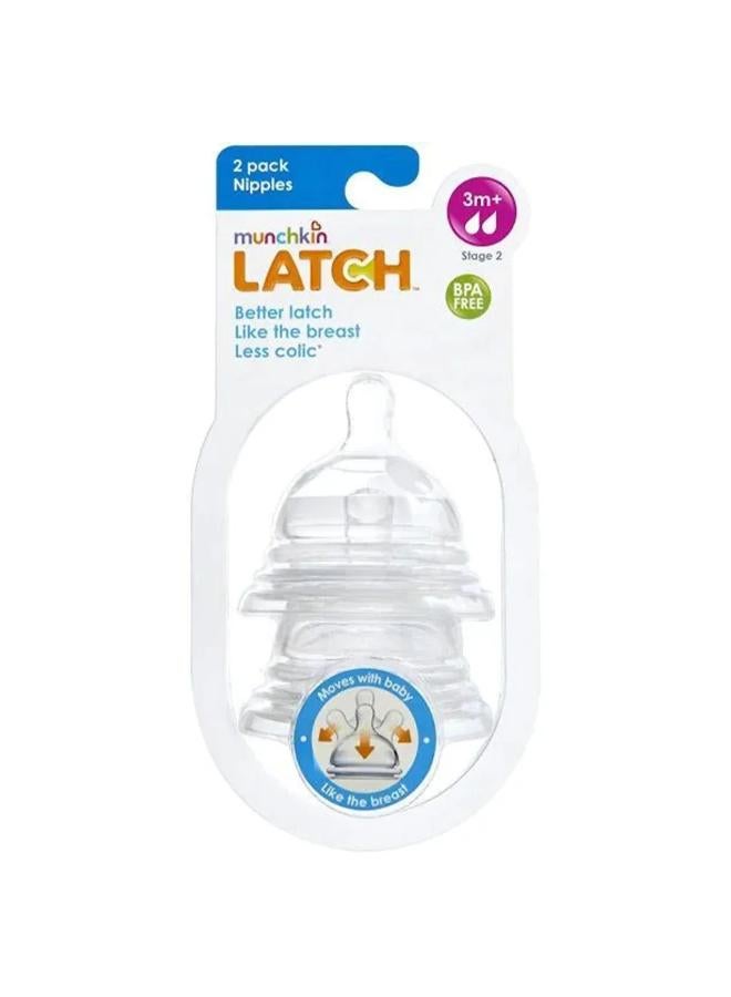 Munchkin Latch Stage 2 Nipple, 3+ months - 2 Pieces