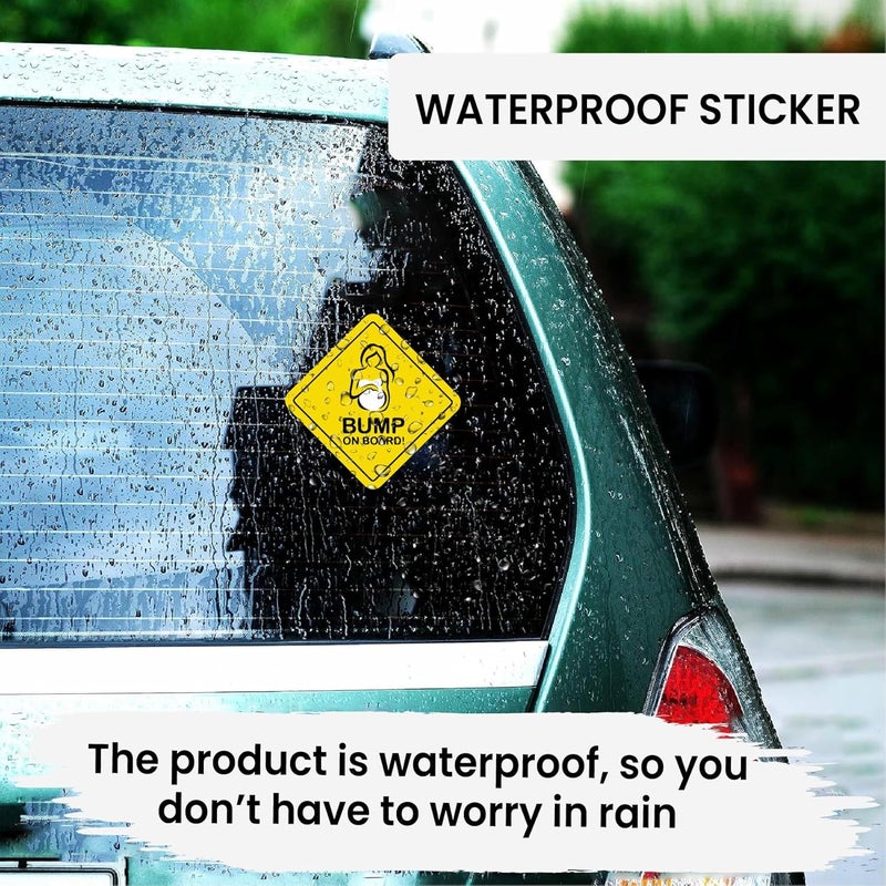 Stickloop Bump On Board and Baby On Board Car Sticker | Pregnant Women and Kids Safety Sign Window Sticker for Vehicle Glass (Mama & Rock Star Baby On Board) - Image 5