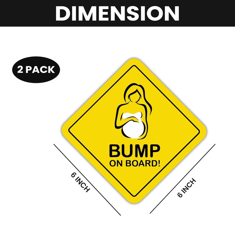 Stickloop Bump On Board and Baby On Board Car Sticker | Pregnant Women and Kids Safety Sign Window Sticker for Vehicle Glass (Mama & Rock Star Baby On Board) - Image 2