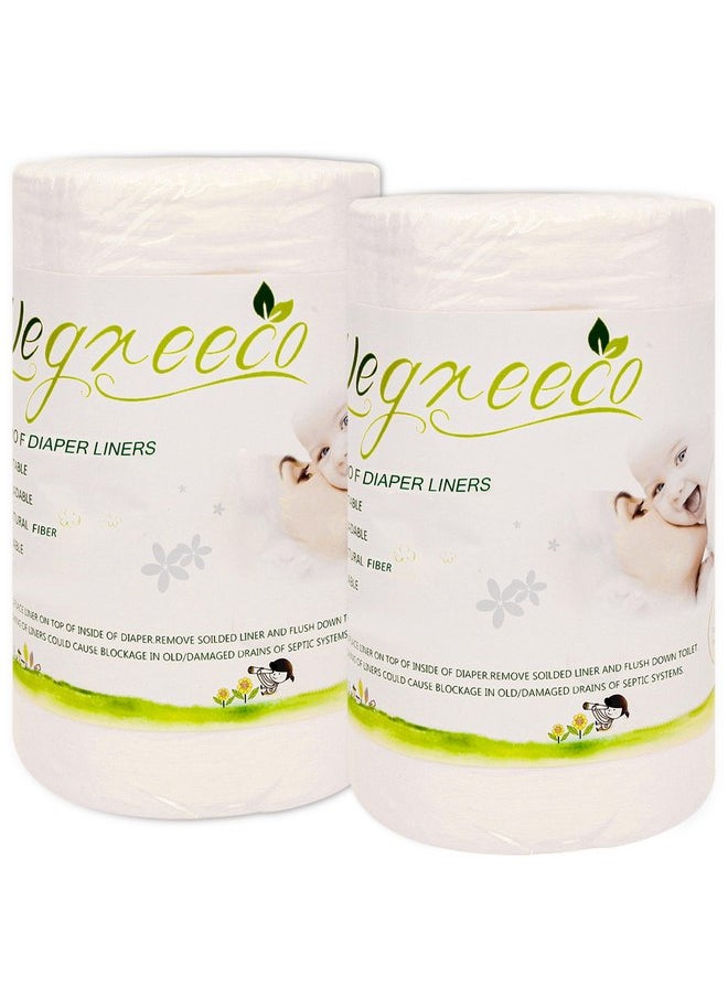 Wegreeco - wegreeco Unscented Diaper Liners - Fragance Free and Chlorine Free Cloth Diaper Liners - 100 Sheets Per Roll (2 Roll) - Image 1
