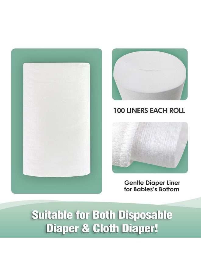 Wegreeco - wegreeco Unscented Diaper Liners - Fragance Free and Chlorine Free Cloth Diaper Liners - 100 Sheets Per Roll (2 Roll) - Image 1